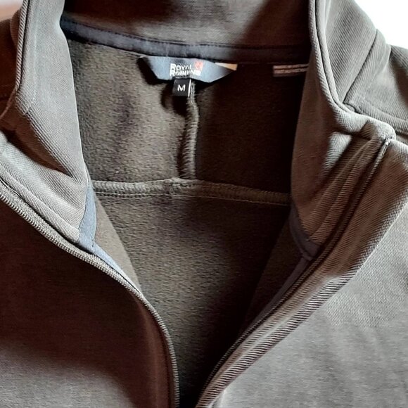 Royal Robins Men's Pullover Gray 1/4 Zip Front Long Sleeves SZ M Logo Classic - Picture 3 of 7